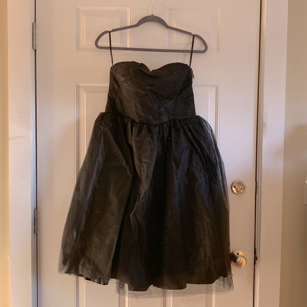 NWT Hell Bunny black strapless tulle dress